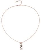 T Tahari Rose Gold-tone Pave Crystal Cut-out Pendant Necklace