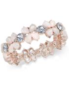 Charter Club Rose Gold-tone Crystal & Stone Stretch Bracelet, Created For Macy's