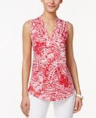 Charter Club Petite Sleeveless Paisley-print Top, Only At Macy's