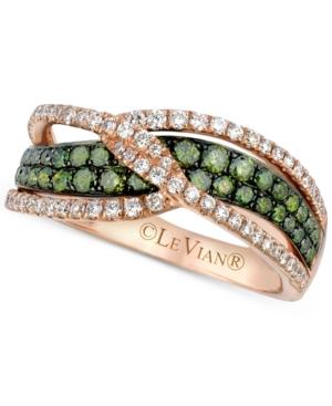 Le Vian Exotics Diamond Crisscross Ring (1 Ct. T.w.) In 14k Rose Gold