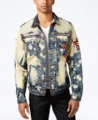 Heritage America Men's Decorated Bleached Denim Jacket