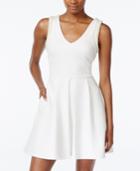 Speechless Juniors' Embellished V-back Fit & Flare Dress
