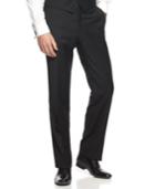 Calvin Klein Pants Black Solid 100% Wool Slim Fit