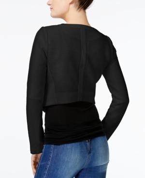 Guess Mesh-detail Cropped Moto Jacket