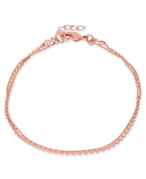 Inc International Concepts Rose Gold-tone Double-row Ankle Bracelet, Created For Macy's