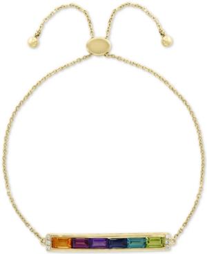 Effy Multi-gemstone (1-3/4 Ct. T.w.) & Diamond Accent Bolo Bracelet In 14k Gold