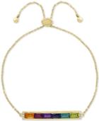 Effy Multi-gemstone (1-3/4 Ct. T.w.) & Diamond Accent Bolo Bracelet In 14k Gold