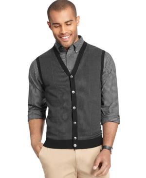 Van Heusen Big And Tall Houndstooth Button-down Vest