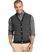 Van Heusen Big And Tall Houndstooth Button-down Vest