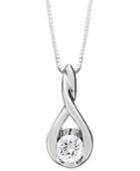 Sirena Diamond Twist Pendant Necklace In 14k White Gold (1/8 Ct. T.w.)