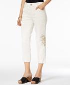 Style & Co Floral-embroidered Capri Pants, Only At Macy's