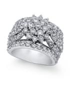 Diamond Wide Floral Cluster Ring (4 Ct. T.w.) In 14k White Gold