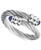 Charriol Women's Celtic Lapis Lazuli-accent Stainless Steel Cable Ring 02-01-1165-6