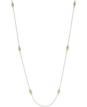 36" Long Marquise Link Necklace In 14k Gold