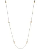 36" Long Marquise Link Necklace In 14k Gold