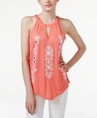 Inc International Concepts Embroidered Halter Top, Created For Macy's