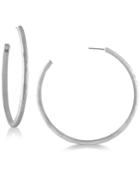 Rachel Rachel Roy Silver-tone Hammered Open Hoop Earrings