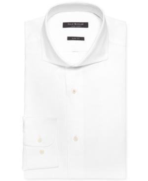 Isaac Mizrahi Slim-fit Pique Dobby Solid Dress Shirt