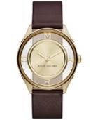 Marc Jacobs Women's Tether Burgundy Leather Strap Watch 36mm Mj1459