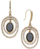 Inc International Concepts Gold-tone Jet Stone Saturn-style Drop Earrings, Only At Macy's
