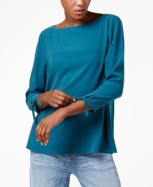 Eileen Fisher Silk Tie-cuff Top