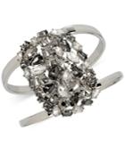 Kenneth Cole New York Silver-tone Wide Openwork Glitter Bangle Bracelet