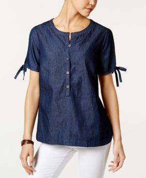 G.h. Bass & Co. Denim Tie-sleeve Top