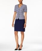 Tahari Asl Printed Jacquard Skirt Suit