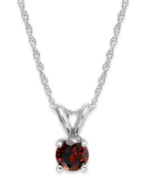 10k White Gold Red Diamond Pendant Necklace (1/4 Ct. T.w.)