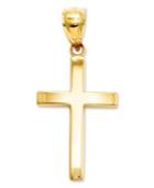 14k Gold Charm, Polished Cross Charm