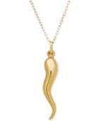 Italian Gold Polished Horn 18 Necklace In 10k Gold