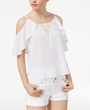 Lily Black Juniors' Cold-shoulder Top, Created For Macy's