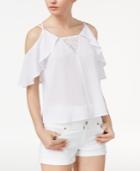 Lily Black Juniors' Cold-shoulder Top, Created For Macy's