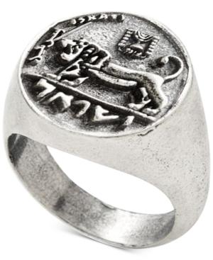 Degs & Sal Men's Ancient-look Israeli Lion Coin Ring In Sterling Silver