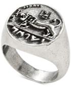 Degs & Sal Men's Ancient-look Israeli Lion Coin Ring In Sterling Silver