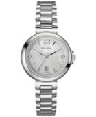 Bulova Women's Diamond Accent Stainless Steel Bracelet Watch 30mm 96p149