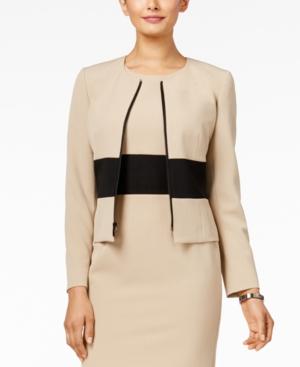 Kasper Petite Colorblocked Zip-front Blazer