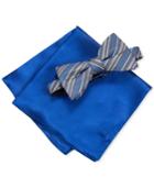 Alfani Men's Cedar Stripe Bow Tie & Solid Pocket Square Set, Only At Macy's