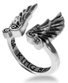 King Baby Eagle Wing Cuff Ring In Sterling Silver