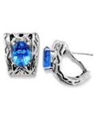 Balissima By Effy Blue Topaz Oval Weave Earrings (4-3/4 Ct. T.w.) In Sterling Silver
