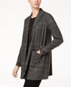 Eileen Fisher Plaid Knit Kimono Jacket