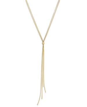 Tassel Lariat Long Necklace In 14k Gold-plated Sterling Silver