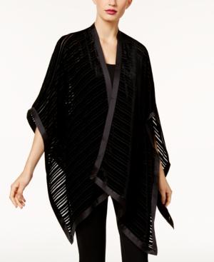 Eileen Fisher Velvet Striped Poncho Sweater