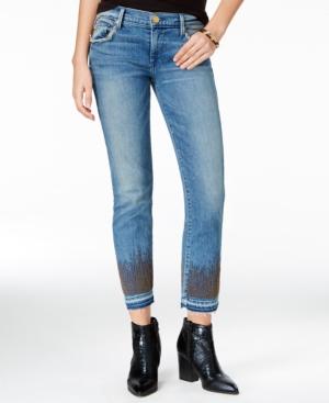 True Religion Studded Gypset Blue Wash Straight-leg Jeans