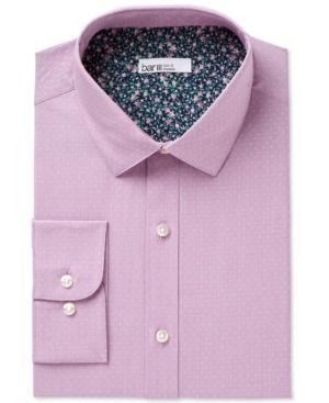 Bar Iii Men's Slim-fit Stretch Houndstooth Dot Dress Shirt Created For Macy's