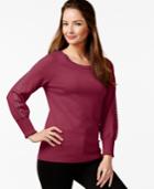 Alfani Embellished-sleeve Sweater, Only At Macy's