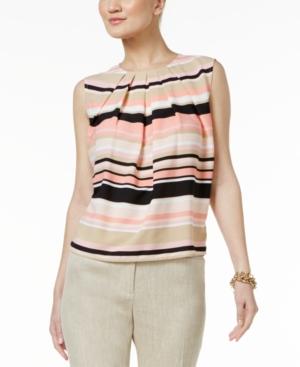 Tommy Hilfiger Striped Pleated Top