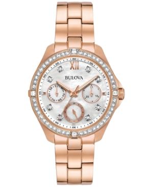 Bulova Women's Rose Gold-tone Stainless Steel Bracelet Watch 35mm 98n108, A Macy's Exclusive Style