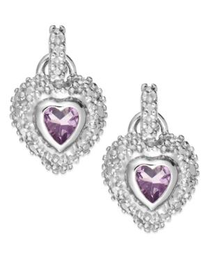 Victoria Townsend Amethyst (3/8 Ct. T.w.) And Diamond Accent Heart Earrings In Sterling Silver