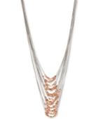 Kenneth Cole New York Two-tone Multi-chain Beaded Layered Statement Necklace